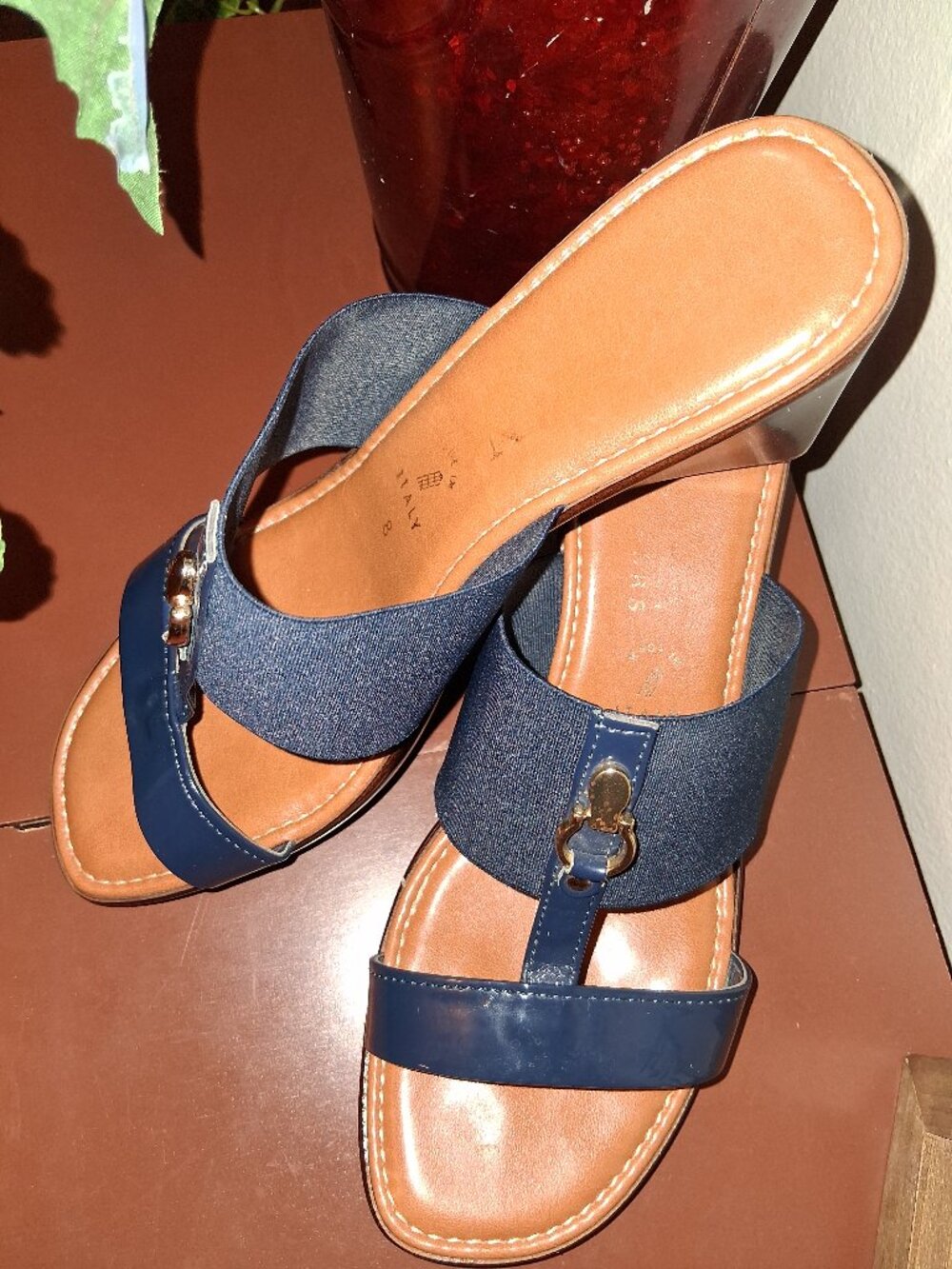 Italian Shoemakers Navy Blue Sandals